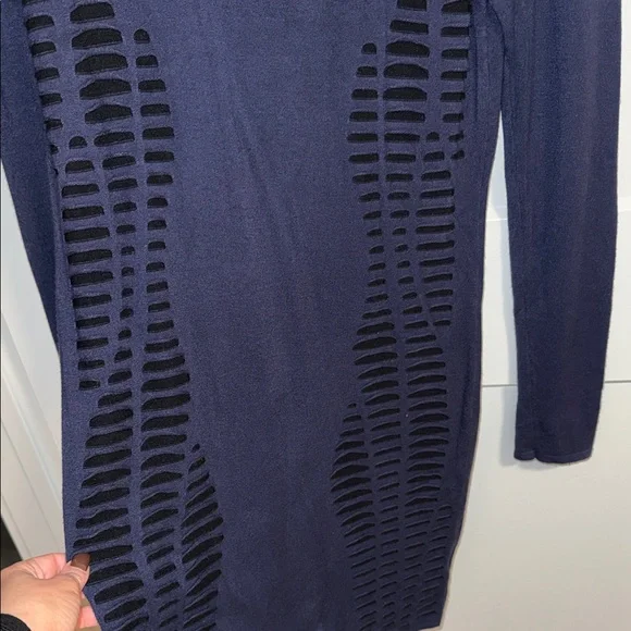 Express Midnight Blue Long Sleeve Dress - Picture 3 of 9